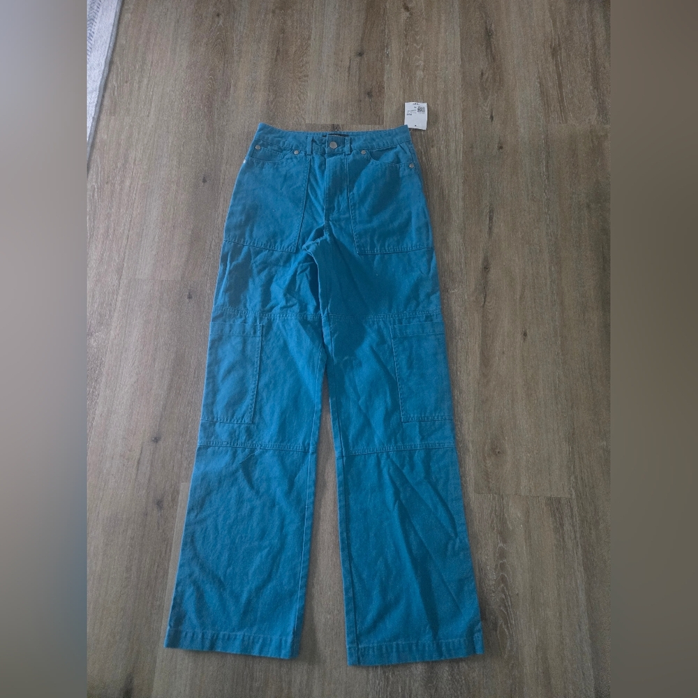 Forever 21 Women's Straight Leg Jeans - Teal